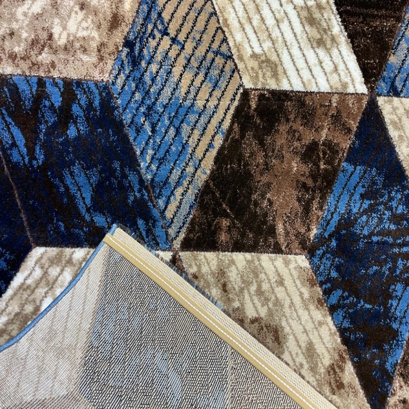 Beige & Blue Designer Carpet